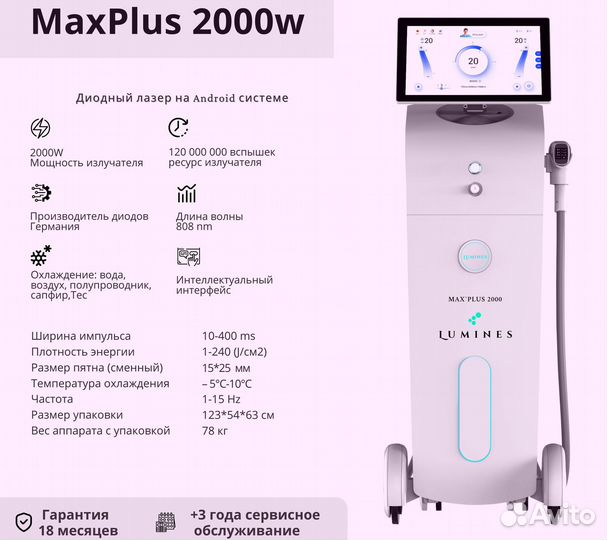 Аппарат для эпиляции Лю-Минес Max Plus 2000W