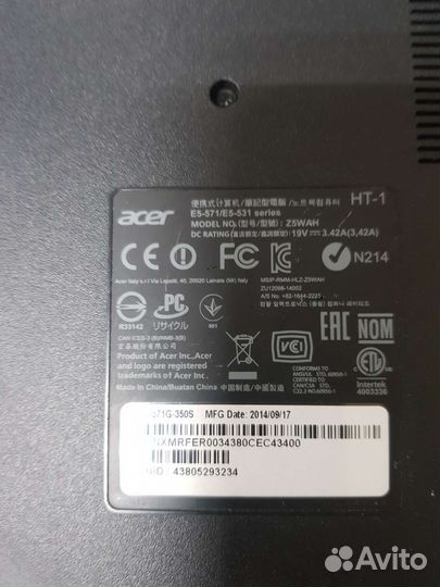 Ноутбук Acer e5-571/e5-531