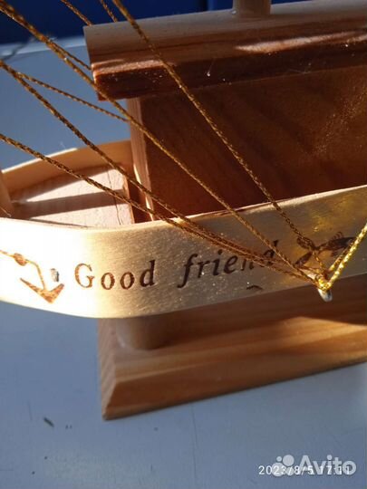 Музыкальный деревянный кораблик раритетный
