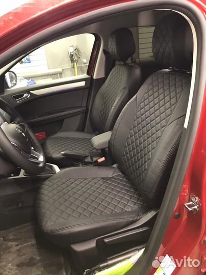 Чехлы Renault Arkana Экокожа ромб Автопилот