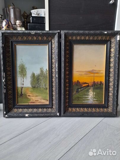 Парные антикварные картины