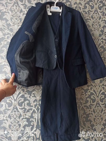 Школьный костюм для мальчика синий 128