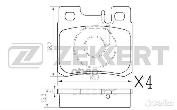 Колодки задние MB/Zekkert/ BS1233 Zekkert