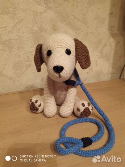 Вязанные игрушки - собака Цвергшнауцер / зайчик