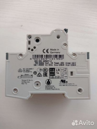 Ав Siemens 5SY4316-7 C16