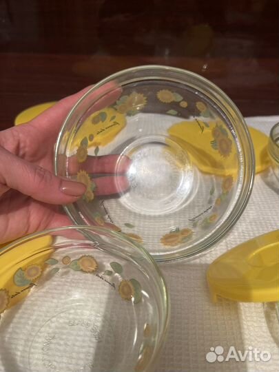 Салатники -миски стеклянные с крышками