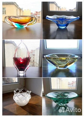 Чаши, пепельницы, конфетницы, стекло, винтаж