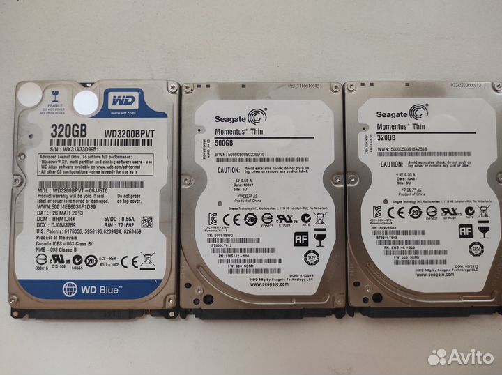 Жёсткие диски 2.5 320/500 рабочие