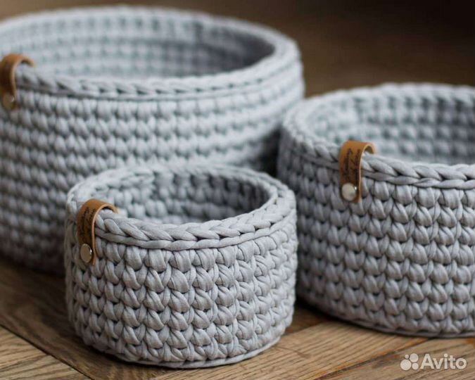 Корзины из трикотажной пряжи, набор