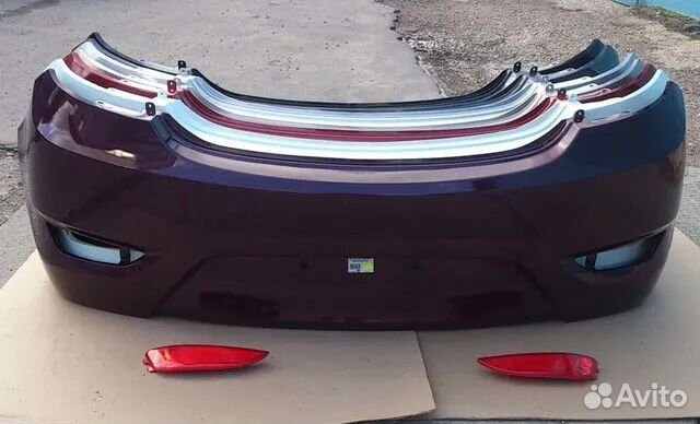 Бампер на Hyundai Solaris белый задний 2010-2015