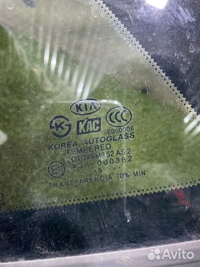 Стекло форточка боковое заднее левое Kia Sorento