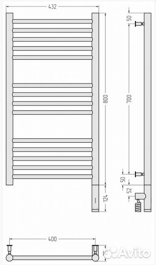 Сунержа Богема 3.0 прямая 800х400 мэм правый Матов