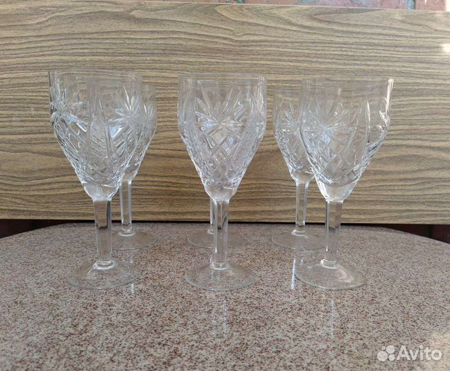 Бокалы фужеры хрусталь СССР 6шт