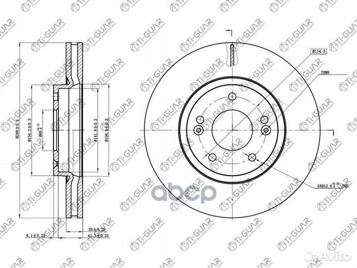 Диск тормозной TG-51712-2B000/RN2287V*TI-guar T