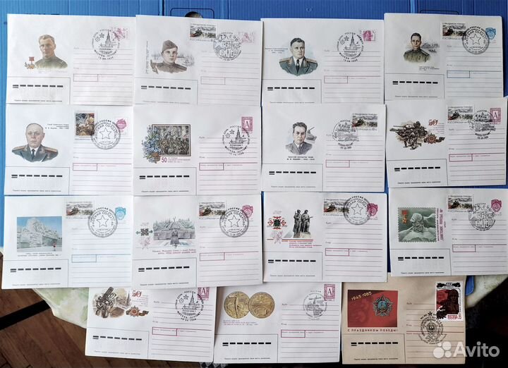 Почтовые художест. конверты (чистые, гашёные), ч.2