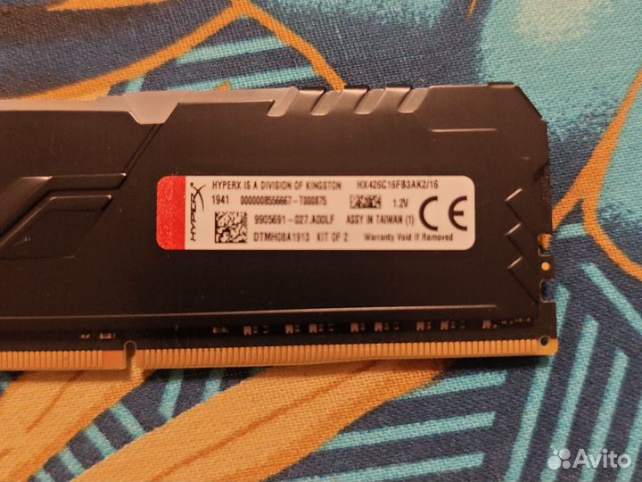 Оперативная память ddr4 hyperX fury 16gb