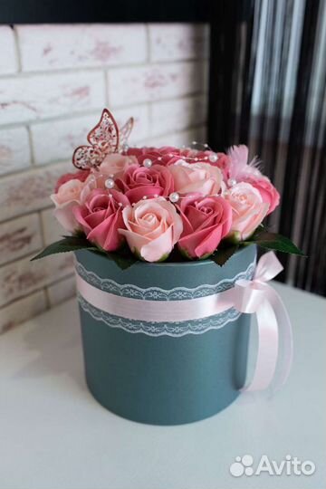 Розы из мыла Мыльные цветы Подарок на 8 марта