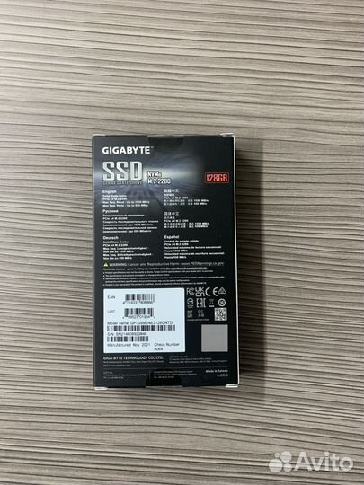SSD диск gigabyte M.2 2280 128 Гб