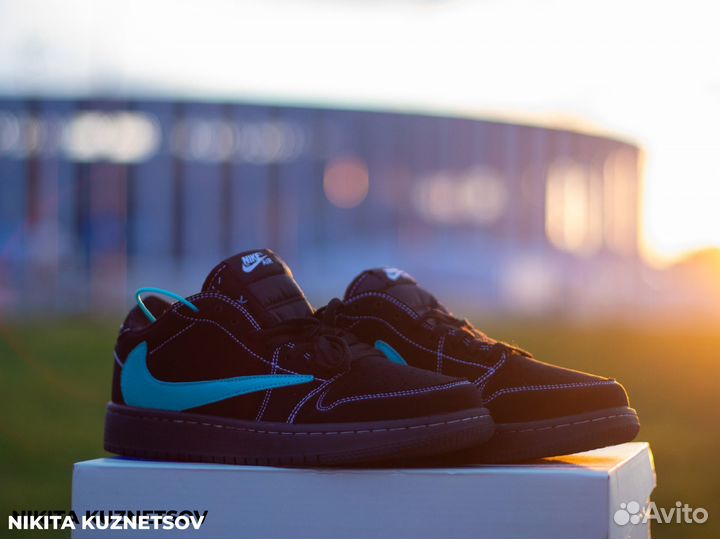 Кроссовки Nike x Travis Scott Jordan 1 Low Tiffany