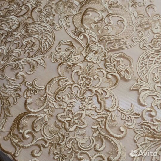 Ткань кружево вышивка на сетке
