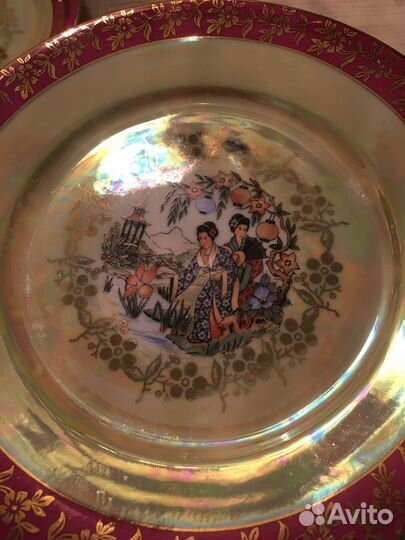 Подарок чайное трио фарфор ГДР 62/72г