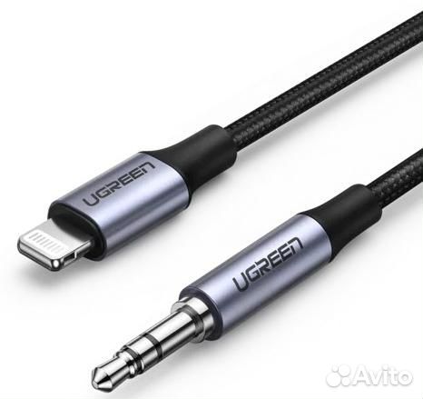 Кабель ugreen US315 Lightning to 3.5mm Aux Cable