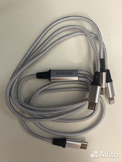 Кабель для зарядки телефона USB-C 3в1 skoda ориг