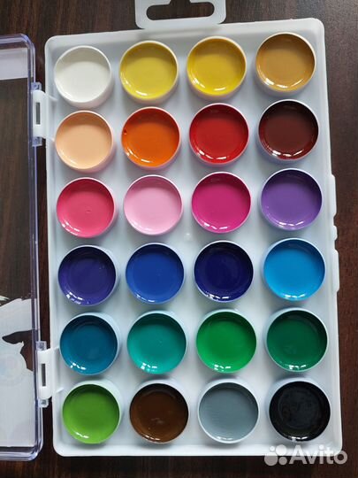 Акварельные краски 24 цвета. Новые