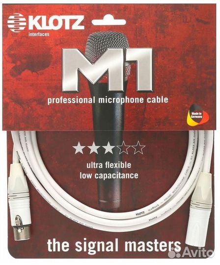 Микрофонный кабель Klotz irfm0100, 1м