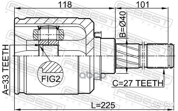 Шрус 0211J1020GLH Febest