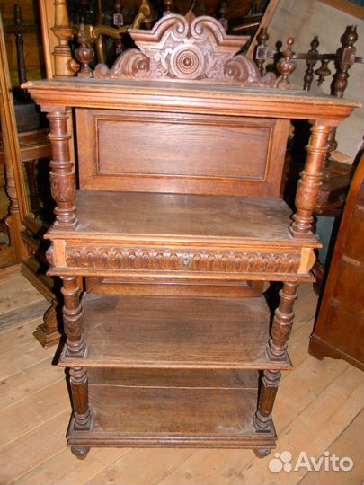 Поставец (этажерка ) старинный резной дубовый