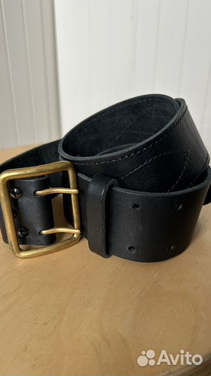 Ремень мужской офицерски кожаный черный