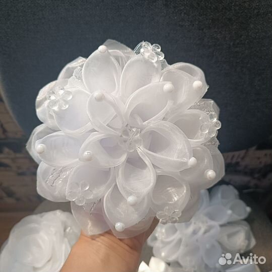 Банты для волос белые