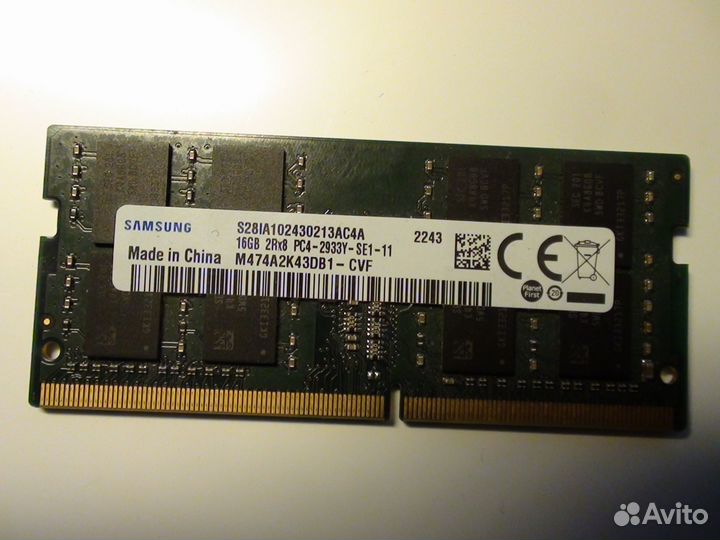 Samsung sodimm DDR4 -16Gb 2933 MHz