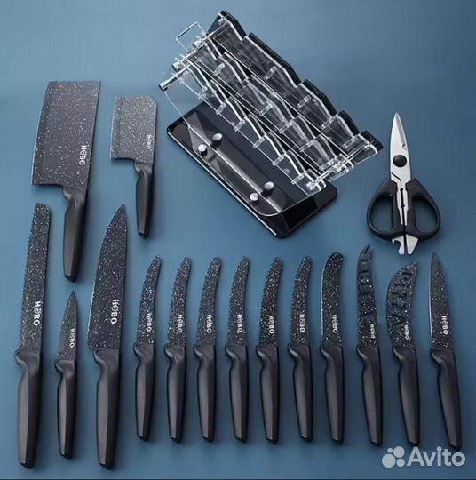 Набор кухонных ножей 17 предметов на подставке