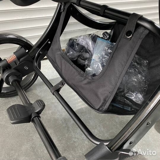 Коляска трансформер 3 в1, Luxmom 608, черный ткань