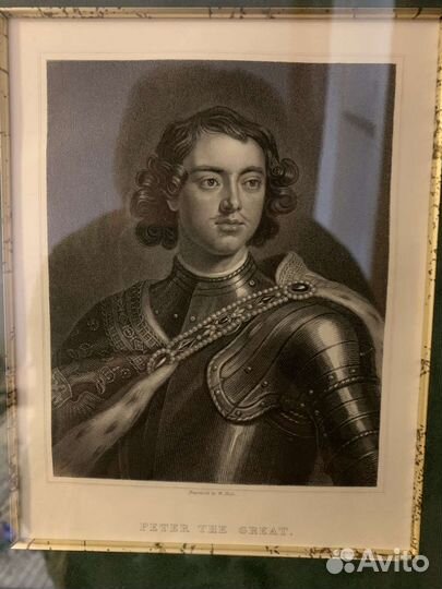 Гравюра Петр Великий 1850-е