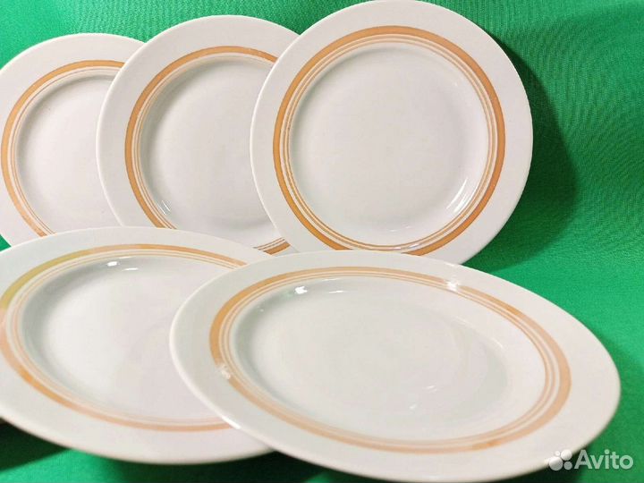 Тарелка, блюдце СССР фарфор Дулево набор 6 шт, нов