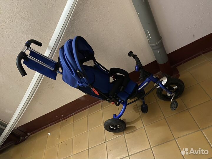 Детский велосипед с ручкой 3х колесный