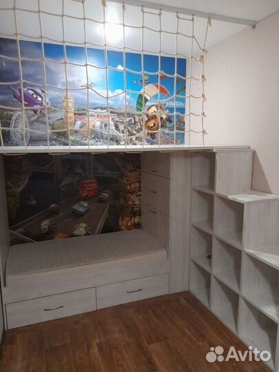 Детский уголок с кроватью и игровой ширина 227,5см