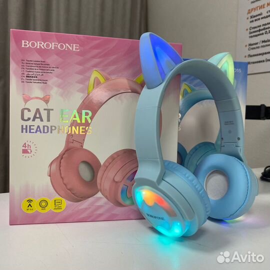 Наушники с кошачьими ушками CAT беспроводные RGB