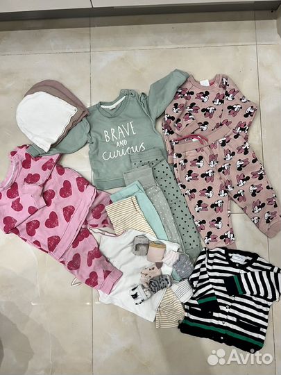 Пакет вещей для девочки 80-86 HM / mothercare