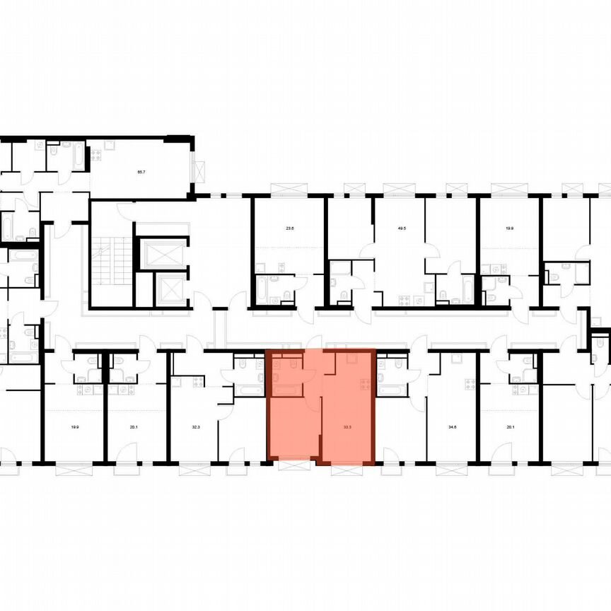 1-к. квартира, 33,3 м², 4/9 эт.