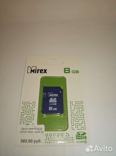 Карта памяти sdhc 8 GB class 10