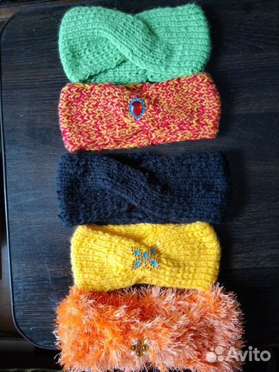 Повязка на голову для девочки вязаная