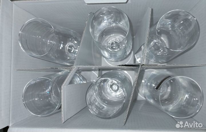 Хрустальные бокалы для шампанского 6 шт