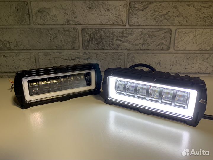 LED универсальные противотуманные фары с дхо