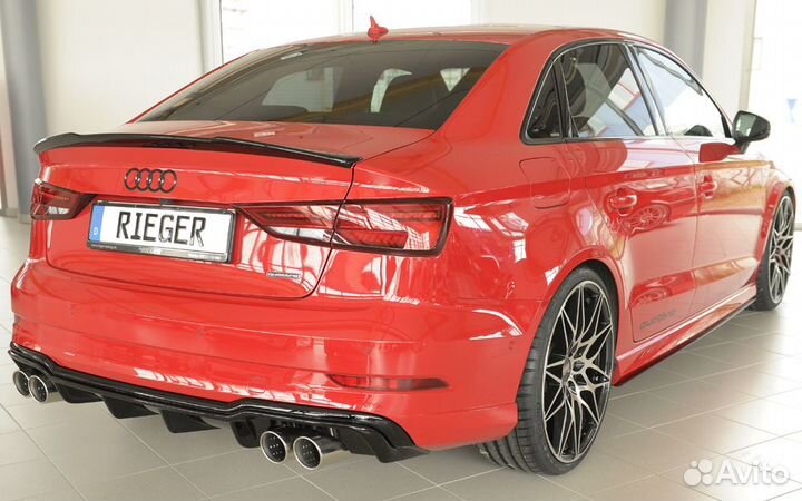 Audi A3 8V Седан 16-19 Диффузор Rieger глянцевый