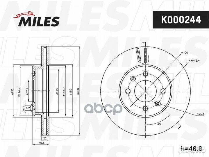 Диск тормозной передний hyundai accent 05/i20