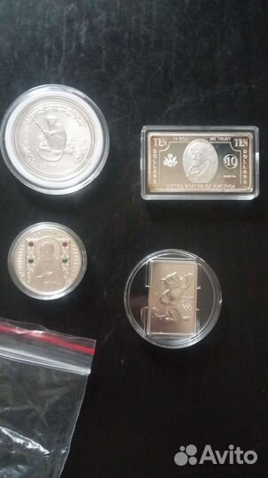 Монеты Серебро: Австралия, Белоруссия, Россия, США
